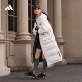 adidas 530蓬拒水防泼防风保暖户外鸭绒羽绒服男女阿迪达斯轻运动   亮白   L