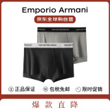 Emporio ArmaniEA 阿玛尼夏季新款男士棉质平角内裤 2条装111210 CC717 黑灰2XL
