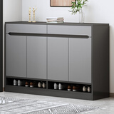 赛初 鞋柜简易家用多层收纳客厅门口玄关柜小户型储物鞋柜架子 【三门两抽】天空灰120*34*100cm