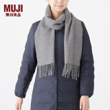 无印良品 MUJI 羊毛编织 围巾 围脖 DDA02A1A 中灰色 30*180cm