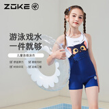 洲克（ZOKE）儿童泳衣女童专业连体平角竞速游泳训练泳衣125504438 黑白猫咪18