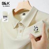 班尼路（Baleno）S&K系列华夫格男士POLO衫夏季卡通印花翻领上衣青少年简约风短袖