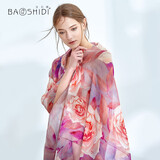 宝石蝶真丝雪纺纱巾丝巾杭州丝绸围巾女生妈妈生日礼物女礼盒/素雅花海