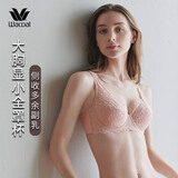 华歌尔Wacoal文胸超薄蕾丝全罩杯胸罩大胸显小内衣女收副乳瘦WB8520