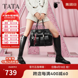 他她（TATA）英伦骑士靴女靴子大筒围过膝加绒长筒靴高靴秋冬7TG84DG4 黑色（绒里） 38