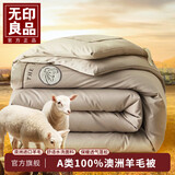 无印良品被子冬季羊毛被100%羊毛澳洲进口冬被A类春秋被羊绒驼绒保暖被芯 100%羊毛被-米驼【A类】 【冬被】180*220cm约6斤