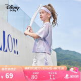 迪士尼（DISNEY）童装儿童女童速干短袖套装T恤运动中裤两件套24夏DB321UE28蓝110