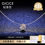 纪希哲 GICICE轻奢人鱼之泪项链女莫桑石锁骨链高档520情人节生日礼物送女友 人鱼之泪项链【圆形二克拉】