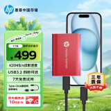 HP惠普 1TB 移动固态硬盘P500（PSSD）USB3.2 ssd Type-C高速传输 超薄时尚 手机直连 红色