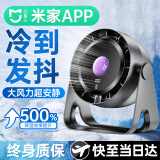 nimin【AI冰感循环飓风】风扇桌面电风扇静音家用空气循环扇办公室涡轮制冷小风扇学生宿舍户外风宝 【深空灰】强劲风力丨充插两用丨循环冰感风 【已接入米家APP丨壁挂/桌面两用丨4000毫安】