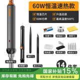 锐能 电烙铁 60W 恒温套装电子维修焊接工具恒温陶瓷发热电洛铁焊锡枪