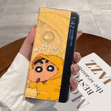 蜡笔小新适用于华为mateX7智能视窗OPPOFindN5手机壳荣耀MagicV5折叠xt卡通vivoXFold5真皮保护套 【雨天胶片黄】折叠屏全包翻盖 华为 Mate X6