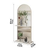 剑达可移动免打孔进门玻璃隔断置物屏风架入户正对门客厅玄关柜奶油风 A款米白框+超白长虹60*45*180