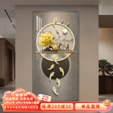 瑞尚（RUISHANG） 玄关装饰画现代简约进门壁画山水墙画竖版晶瓷画欧式轻奢挂画 九鱼生财 50*100cm/晶瓷面+铝合金边框