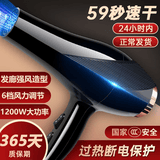 可亓电吹风机家用大风力负离子吹风筒发廊专用大功率理发店蓝光电吹风恒温大风量低噪速干学生宿舍  1200W【6档冷热风】发廊级专用风嘴