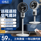 扬子（YANGZI）空气循环扇智能语音电风扇家用落地扇立式摇头遥控办公室宿舍 遥控款【自动摇头】+延长线