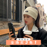 束芬发带女士高级感外出头饰韩国日常百搭针织束发箍时尚休闲宽边头套 针织毛线发带-米白F0653