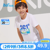 361°童装儿童短袖2025夏季男童短袖t恤男大童夏季短袖上衣 白 150