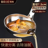 拜杰不锈钢隔油勺过滤汤勺滤油勺漏勺沥油油汤分离器