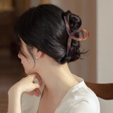 向晚高级感简约发夹后脑勺亚克力抓夹女大号发饰母亲节礼物 玳瑁咖