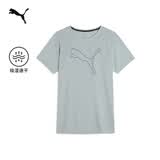 彪马（PUMA）吸湿速干羽毛球跑步短袖T恤男子夏季健身运动上衣 520315 铂金灰-80 M (175/96A)