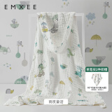 嫚熙（EMXEE）.婴儿纱布浴巾纯棉宝宝新生儿童浴巾大尺寸洗澡包裹包巾 雨夜童话【斗篷款】 105×105cm