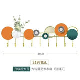 诗亭坊衣帽架墙上免打孔入户门玄关挂钩墙上钥匙收纳壁挂入户门后墙壁衣 橙色直9钩【带插花】