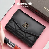 皮尔卡丹（pierre cardin）包包女包头层牛皮经典百搭钱包女士零钱包多卡位包小包
