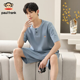 PAUL FRANK大嘴猴睡衣男士夏季短袖薄款夏款青少年男生可外穿家居服套装夏天