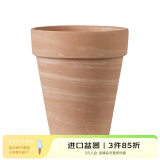 DEROMA进口陶土花盆 帝罗马经典宽边高圆陶土花盆 复古透气种植盆 条纹白陶 22#