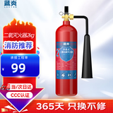 蓝炎 2公斤二氧化碳灭火器商用2kg气体灭火器车载出租房商铺厂房国家消防3C认证 5年有效期【京仓速达】