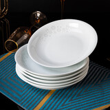 景德故事景德镇陶瓷盘子菜盘套装家用8英寸餐盘深盘釉下彩玲珑白瓷盘子6个