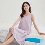 顶瓜瓜顶呱呱睡裙女夏纯棉吊带舒适家居服睡衣家居裙女西梅紫165
