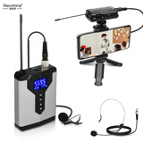 depusheng无线领夹麦克风 手机电脑网课教学培训教室录音直播网络会议讲课头戴单反收音话筒小蜜蜂Q6 一拖一