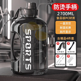 初觅水杯大容量水壶运动健身水杯子带吸管敦顿桶塑料杯壶便携大肚杯 【茶漏+吸管+杯把】普通盖 2700ml