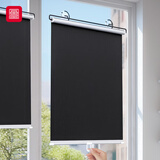 富居全遮光窗帘隔热防晒浴室防窥帘免打孔吸盘伸缩式卷帘40*125cm黑