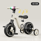 比安奇儿童平衡车1-3岁多功能二合一脚踏车3-6岁滑行车幼儿车宝玩具礼物 黑 -软包皮垫+灯光音乐+座椅可调 儿童玩具车男女孩六一生日新年