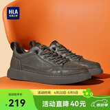 海澜之家HLA男鞋休闲皮鞋子男士板鞋运动鞋HAAXXM1EBF037 棕色夏季40