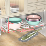 伊思家浴室伸缩式柜下脸盆架卫生间免打孔收纳架卫浴橱柜悬挂式储物神器 白色大号