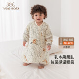 英氏（YEEHOO）婴儿睡袋5A抗菌纯棉宝宝四季通用分腿睡袋防踢被 林里踪迹*S码