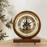康巴丝实木座钟桌面仿机械台钟新中式复古时钟钟表 327（胡桃木） 