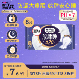 高洁丝【品牌直供安心品质】（Kotex）放肆睡花瓣扇尾420mm8片超长夜用纤巧棉柔卫生巾