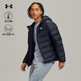 安德玛（UNDERARMOUR）冬季新款Core男子连帽运动短款鸭绒保暖羽绒服6001970 黑色001 L