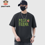 大嘴猴（paul frank）短袖t恤男士透气纯棉短袖男夏季休闲运动上衣外套男装 深灰色 XL