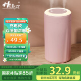 Hulker 【10W+销量加湿器】加湿器 卧室迷你家用办公室桌面车载低噪上加水小型usb空气加湿器 【粉色充电款】双喷加湿/800ml大容量/无线使用