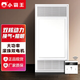 小霸王 集成吊顶照明换气扇二合一带灯排气扇卫生间厨房浴室抽风排风扇 120瓦双核-换气照明30x60-遥控