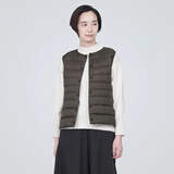 无印良品（MUJI）女式 轻量羽绒便携式背心女款马甲马夹秋冬保暖外搭羽绒内胆 深棕色 L (165/88A)