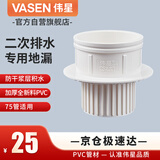伟星 PVC75管二次排水暗地漏 加厚简易二排干浆层防水二排直通管件预埋正品