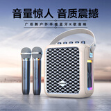 山水（SANSUI）Q9户外K歌专用音响 广场舞音箱大音量直播声卡低音炮家用便携无线蓝牙音响带双话筒乐器音箱白色