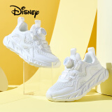 迪士尼（Disney）儿童跑步鞋男童户外夏季小白鞋女童透气运动鞋 白色  33 